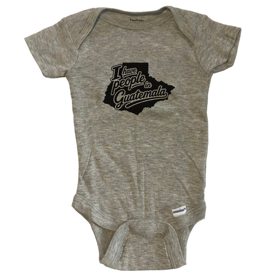 I Have People In Guatemala Country Silhouette Baby Bodysuit - Grey