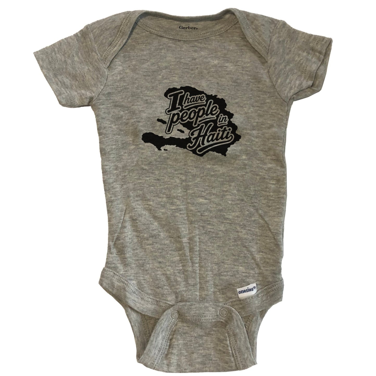I Have People In Haiti Country Silhouette Baby Bodysuit - Grey