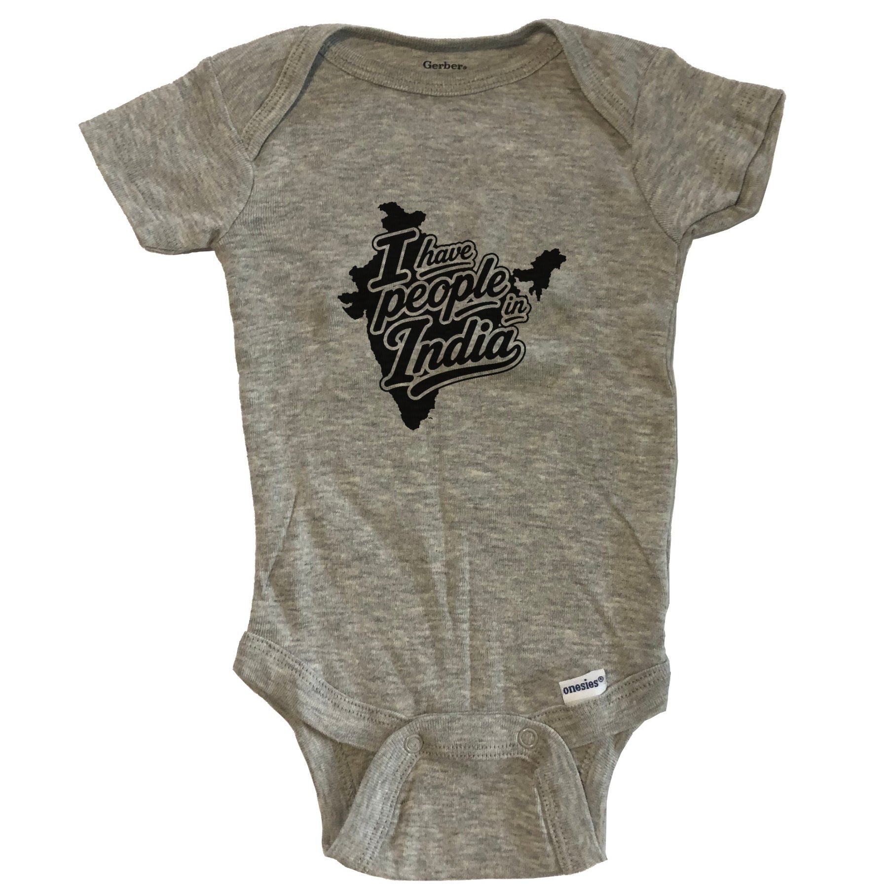 I Have People In India Country Silhouette Baby Bodysuit - Grey