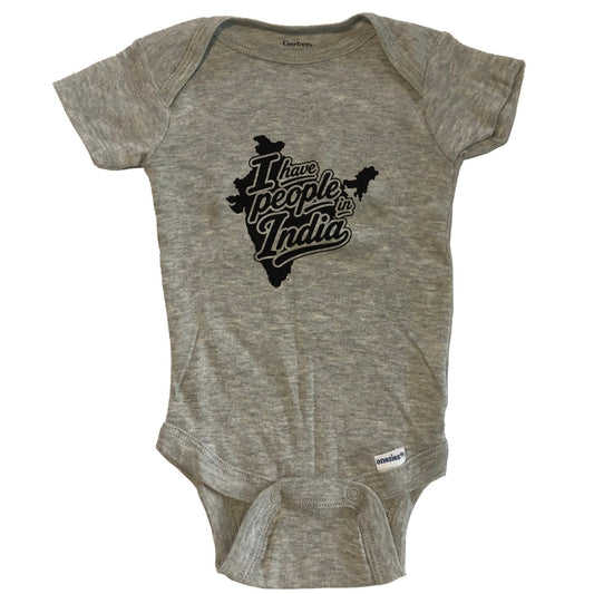 I Have People In India Country Silhouette Baby Bodysuit - Grey