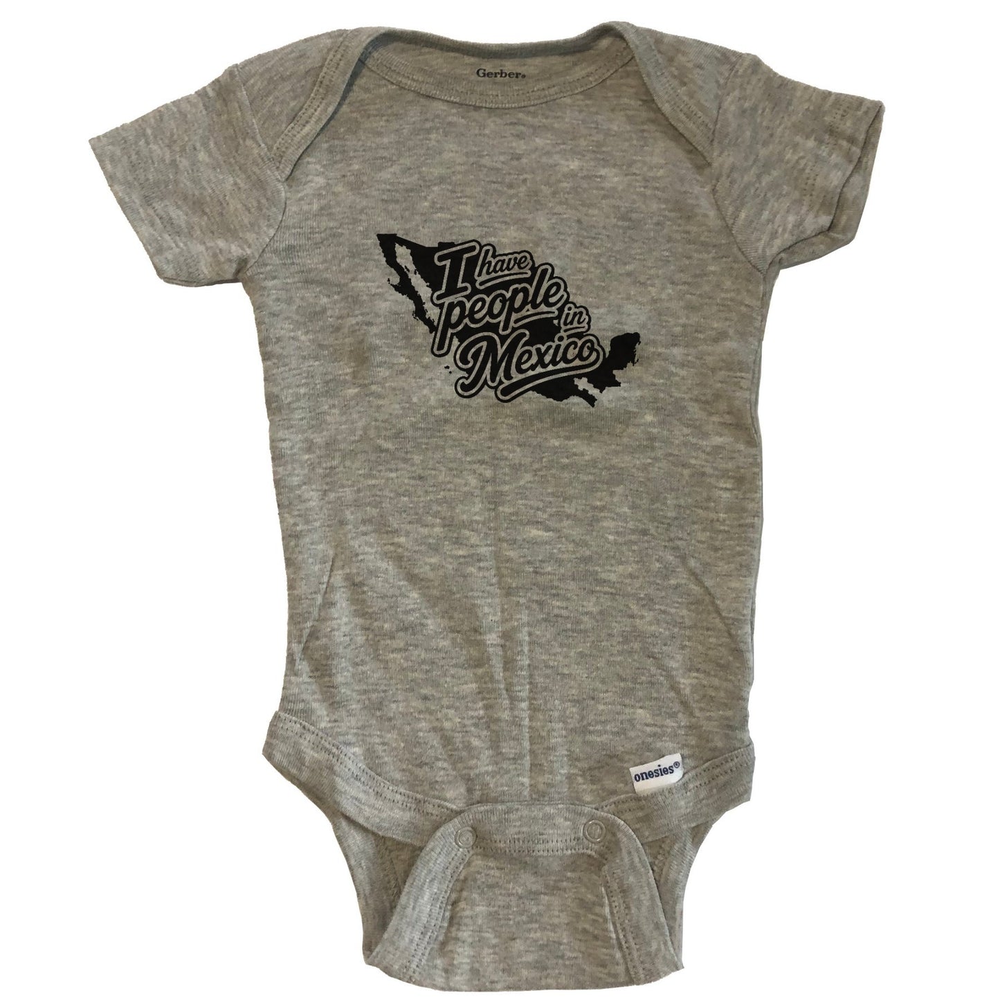 I Have People In Mexico Country Silhouette Baby Bodysuit - Grey