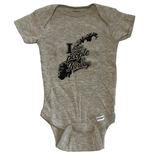 I Have People In Norway Country Silhouette Baby Bodysuit - Grey