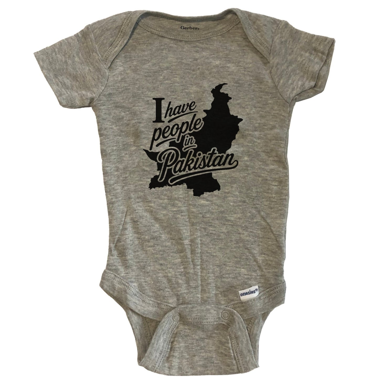 I Have People In Pakistan Country Silhouette Baby Bodysuit - Grey