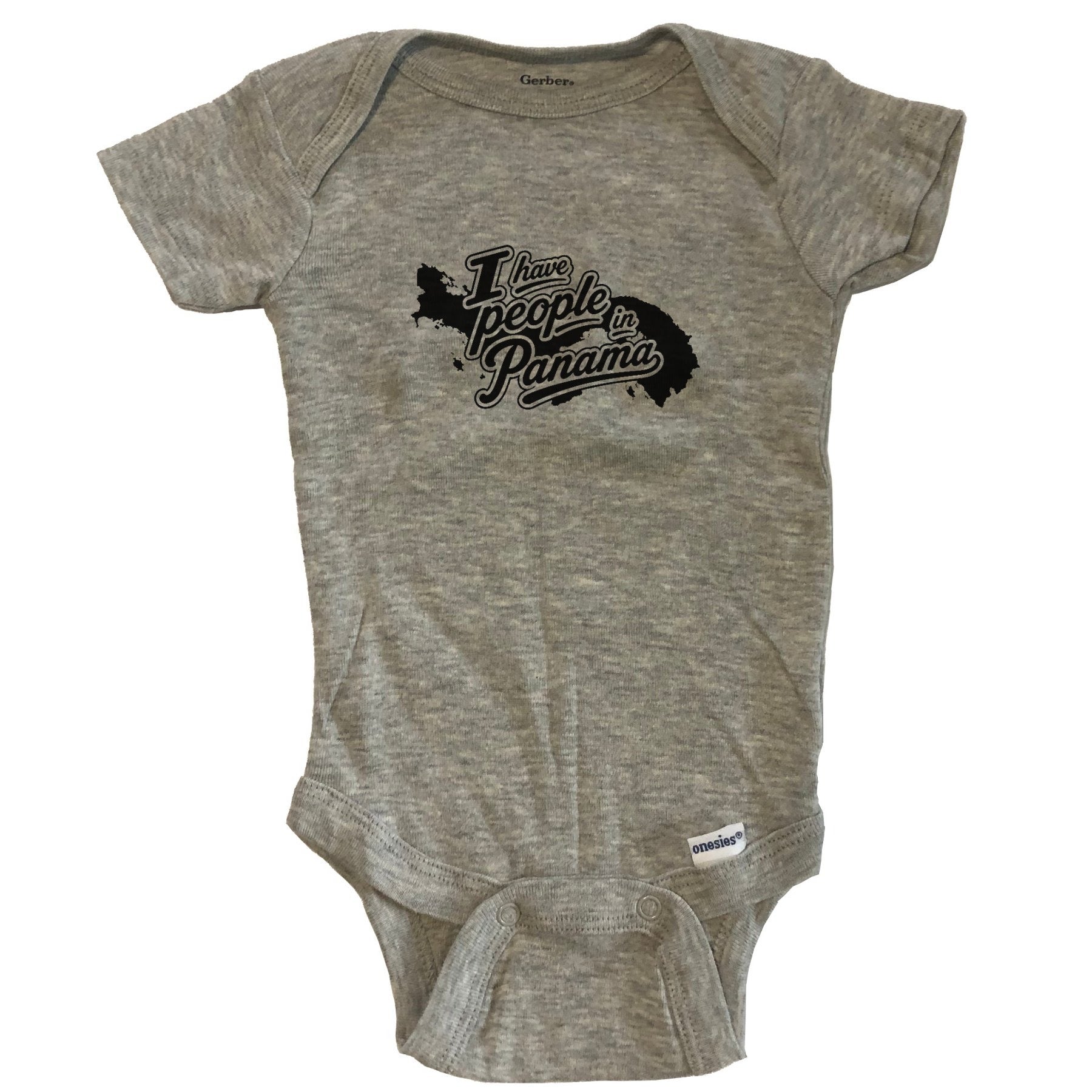 I Have People In Panama Country Silhouette Baby Bodysuit - Grey