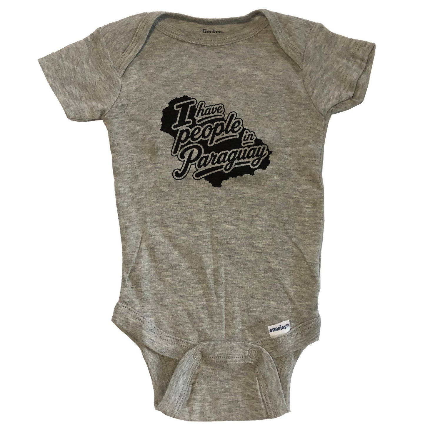 I Have People In Paraguay Country Silhouette Baby Bodysuit - Grey