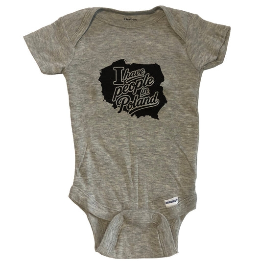 I Have People In Poland Country Silhouette Baby Bodysuit - Grey