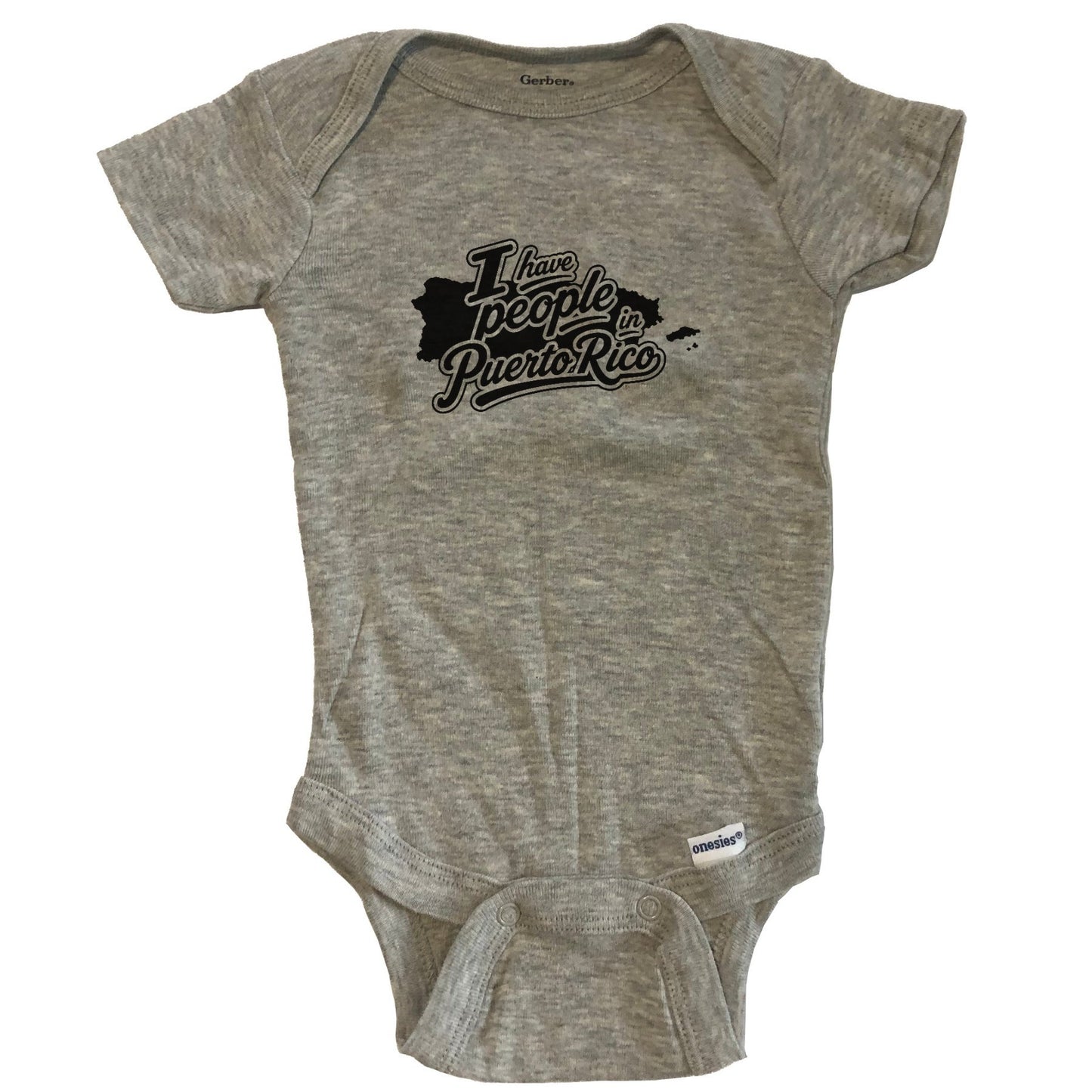 I Have People In Puerto Rico Silhouette Baby Bodysuit - Grey
