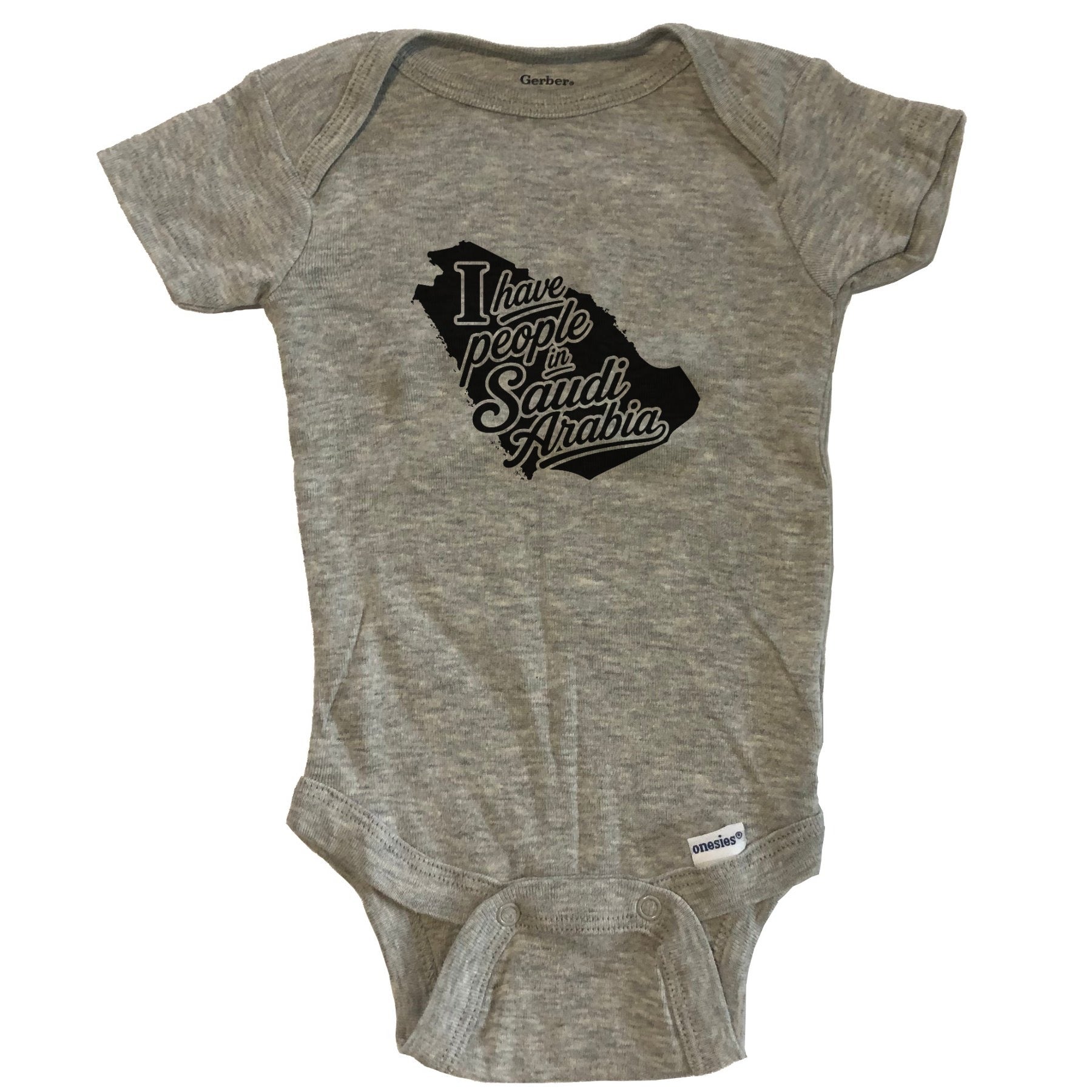 I Have People In Saudi Arabia Country Silhouette Baby Bodysuit - Grey