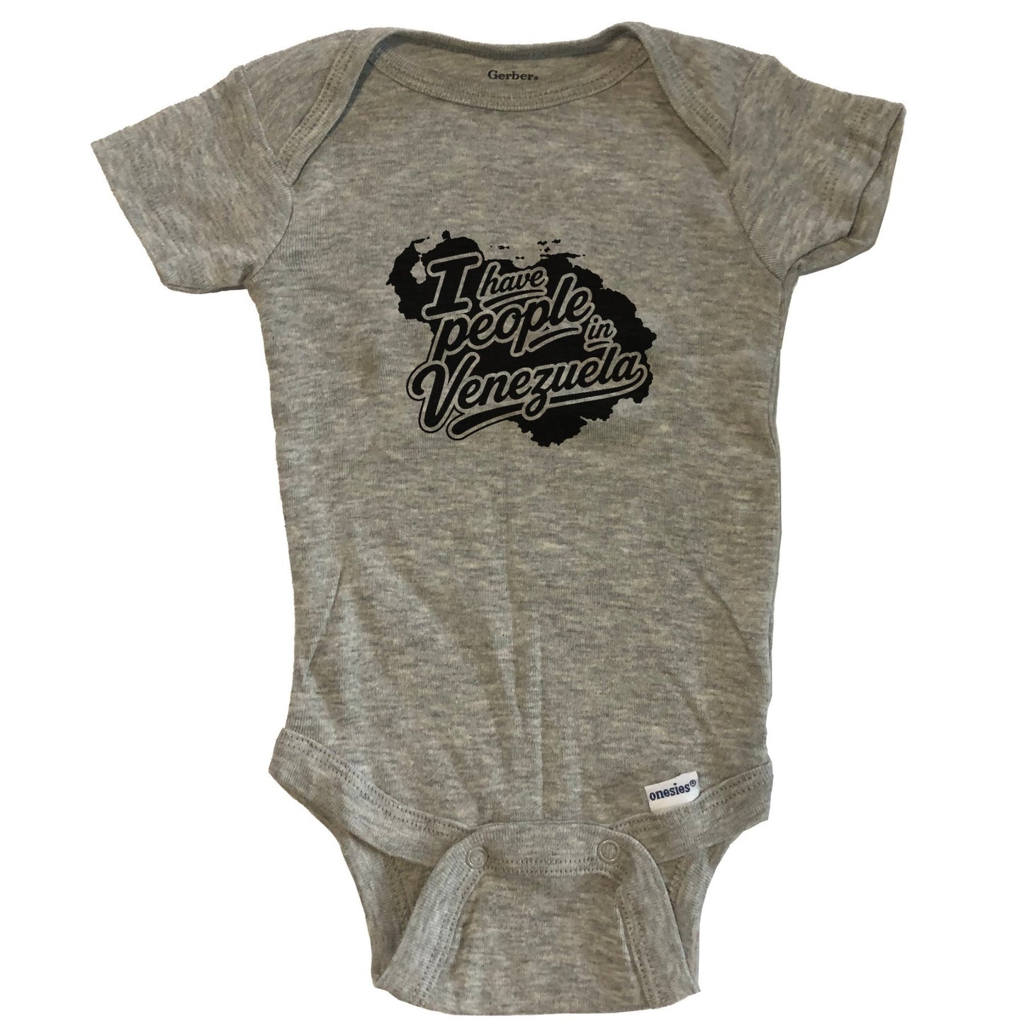 I Have People In Venezuela Country Silhouette Baby Bodysuit - Grey