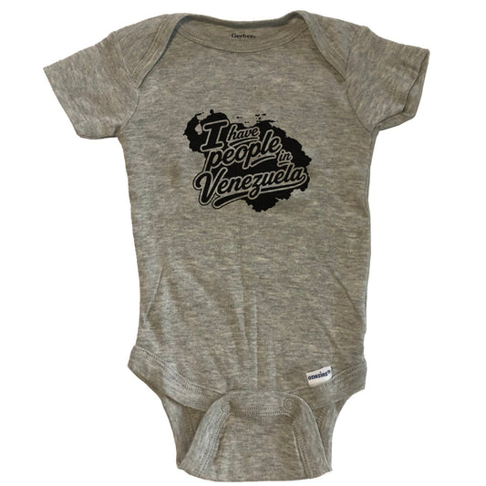 I Have People In Venezuela Country Silhouette Baby Bodysuit - Grey