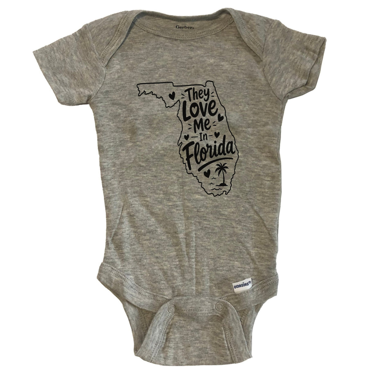 They Love Me In Florida Funny Baby Bodysuit - Grey