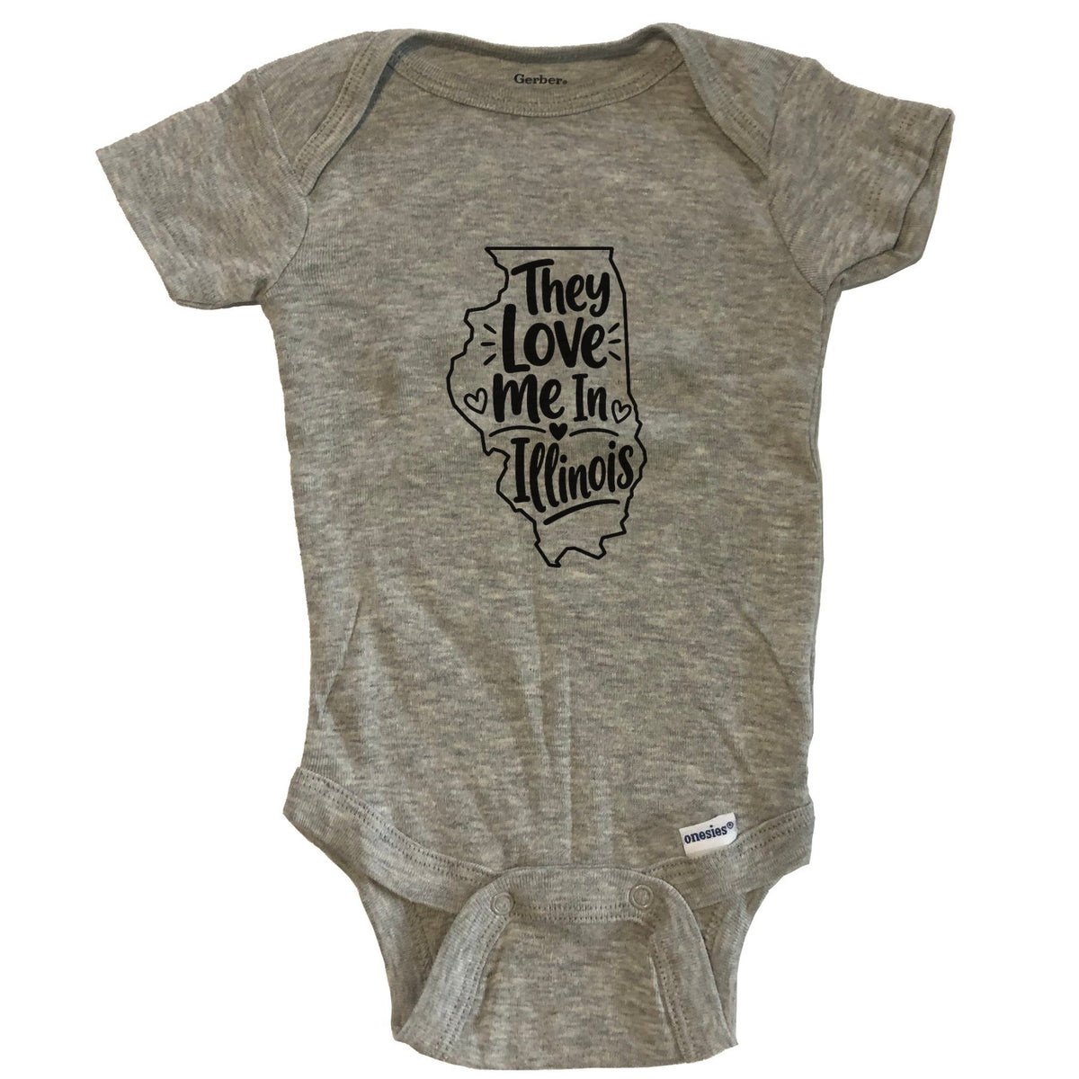 They Love Me In Illinois Funny Baby Bodysuit - Grey