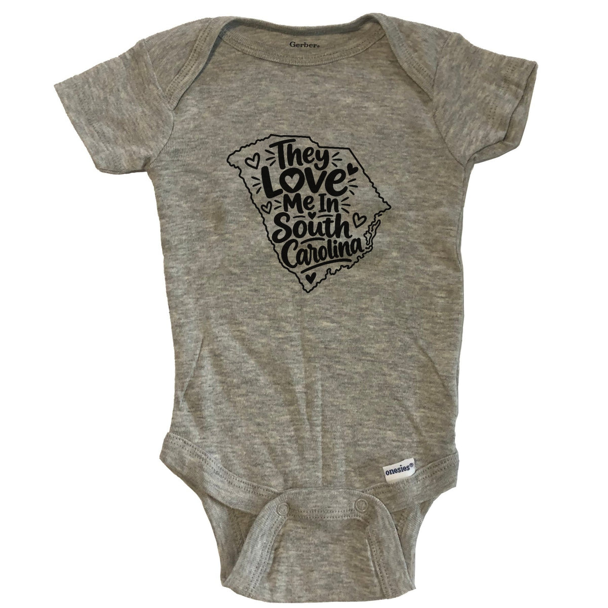 They Love Me In South Carolina Funny Baby Bodysuit - Grey