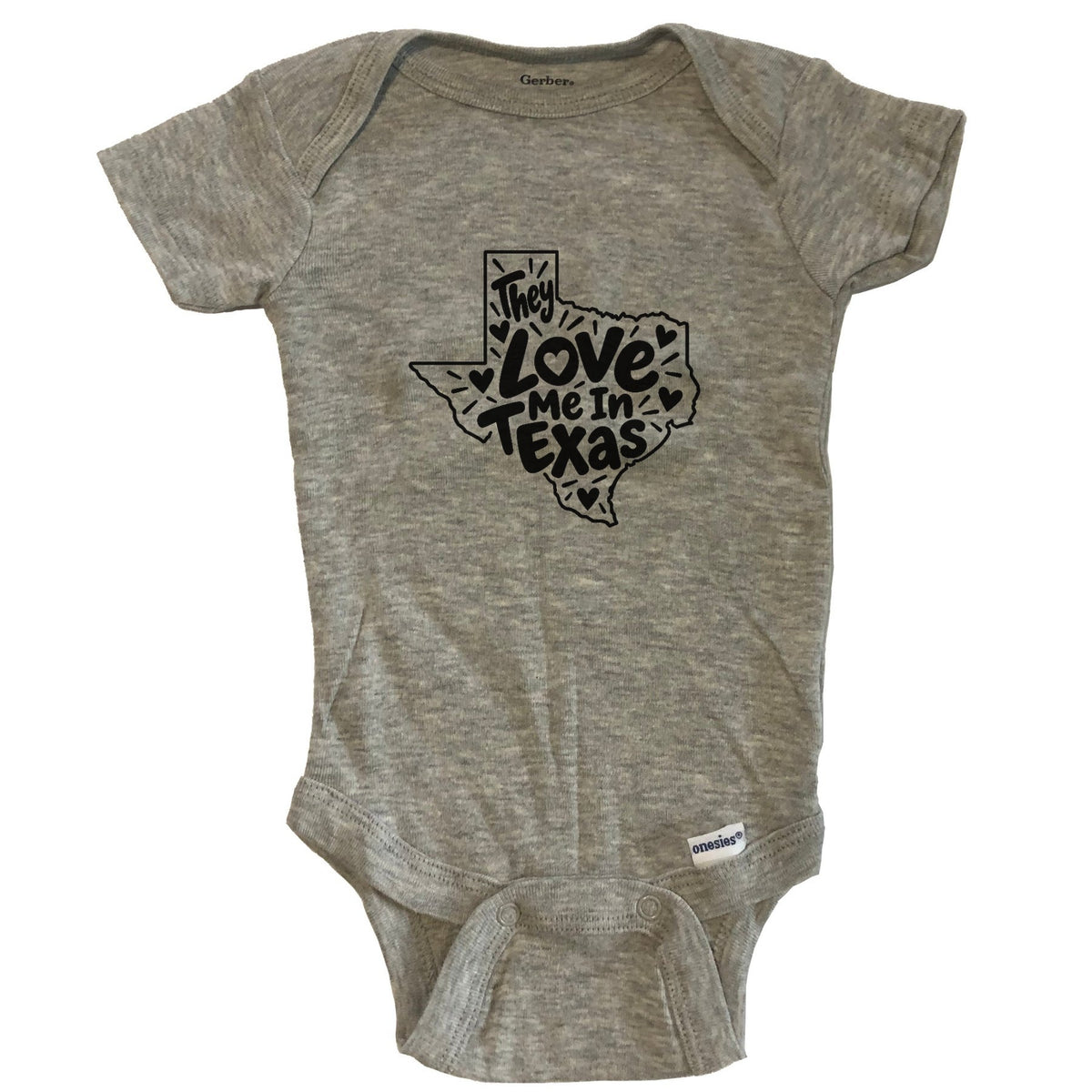 They Love Me In Texas Funny Baby Bodysuit - Grey