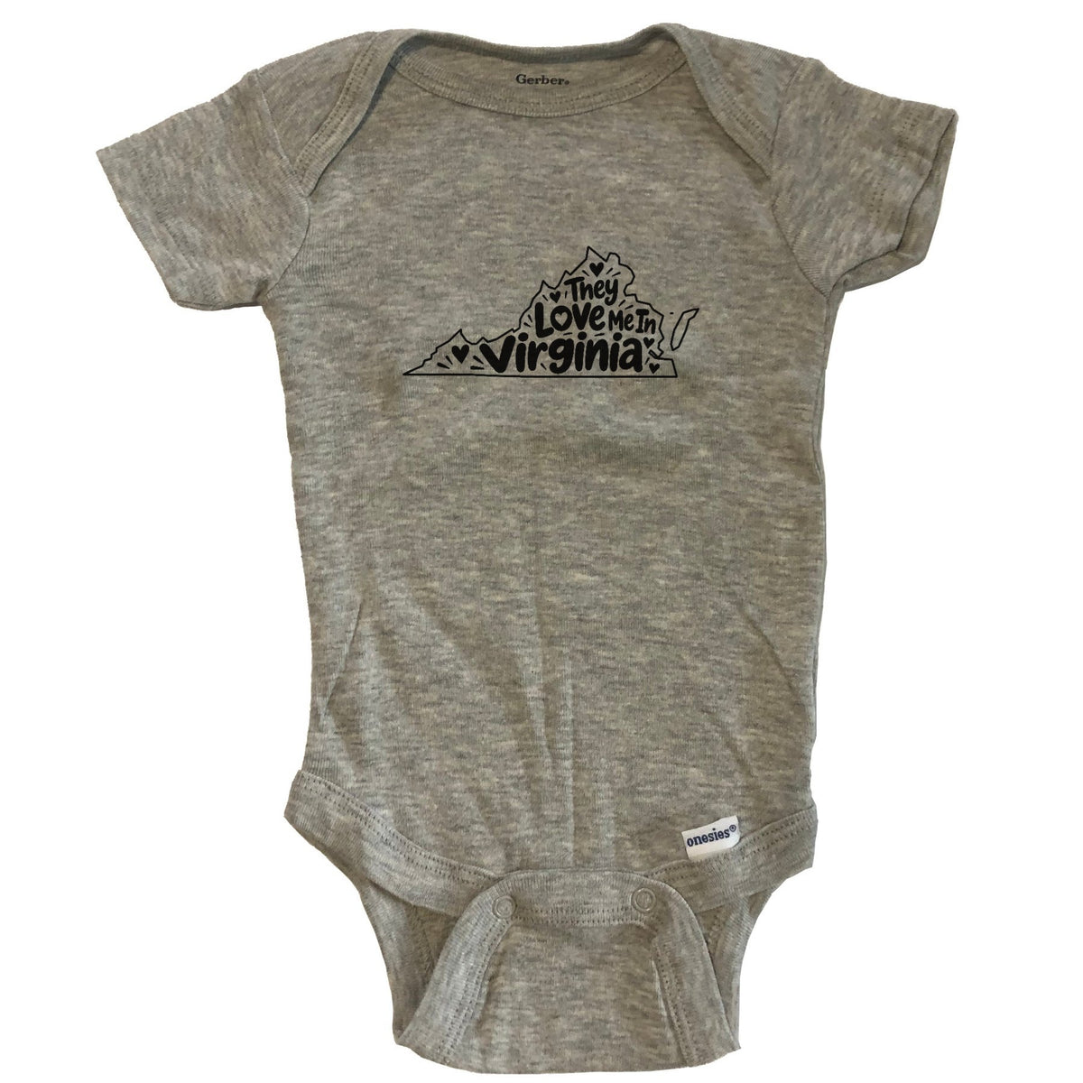 They Love Me In Virginia Funny Baby Bodysuit - Grey