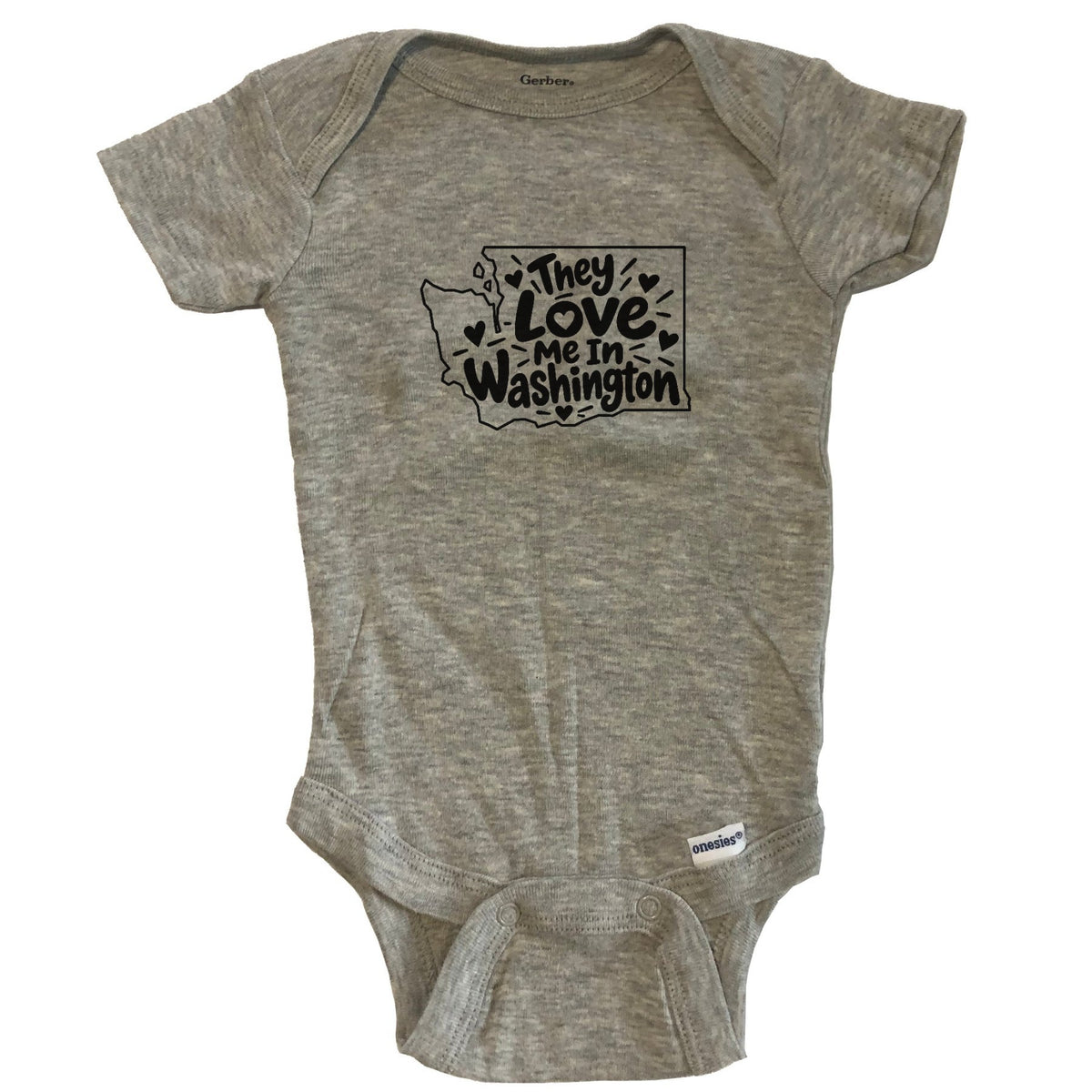 They Love Me In Washington Funny Baby Bodysuit - Grey