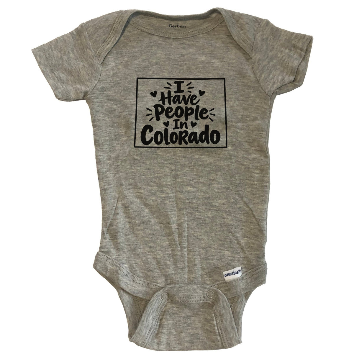 I Have People In Colorado Cute State Silhouette Baby Bodysuit - Grey