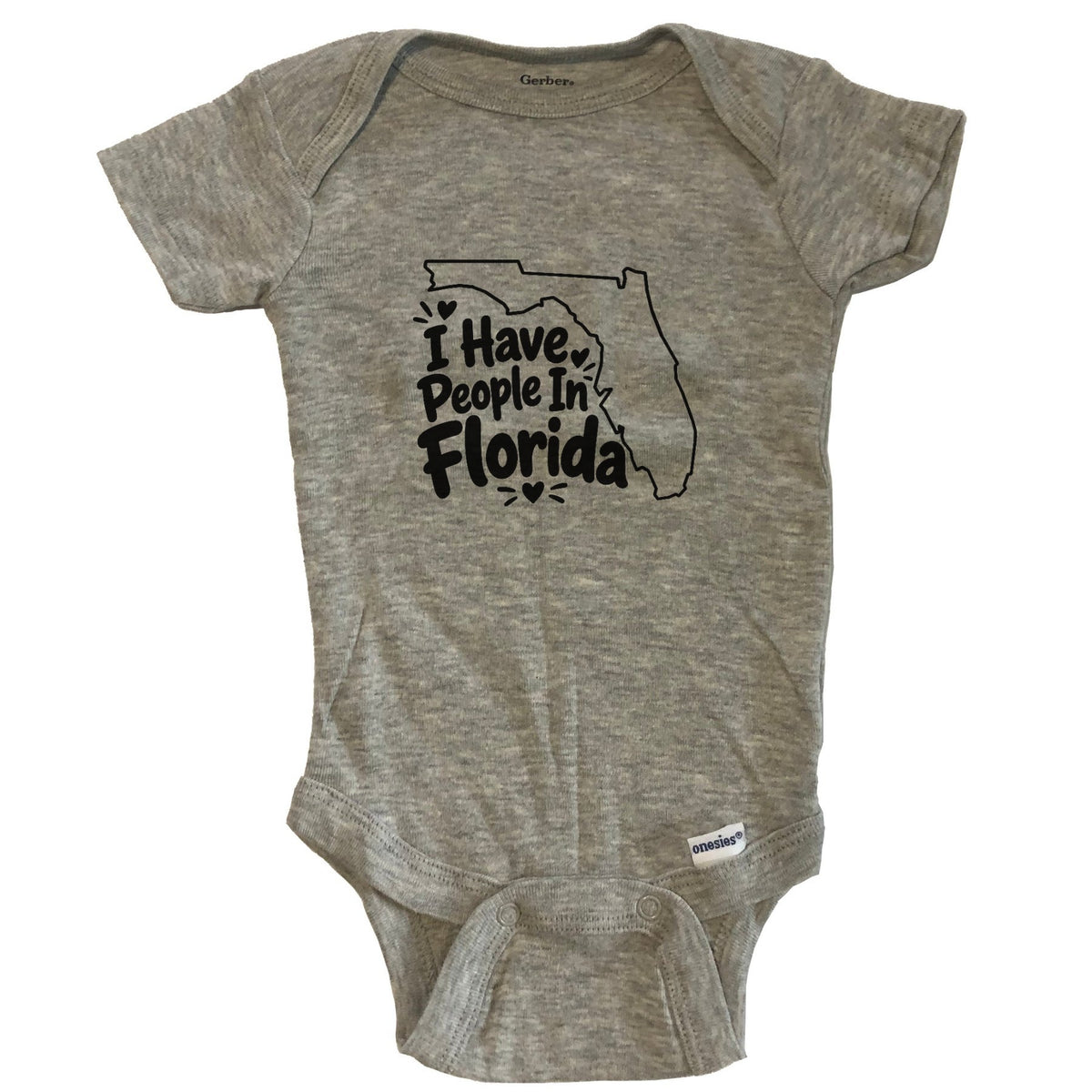 I Have People In Florida Cute State Silhouette Baby Bodysuit - Grey