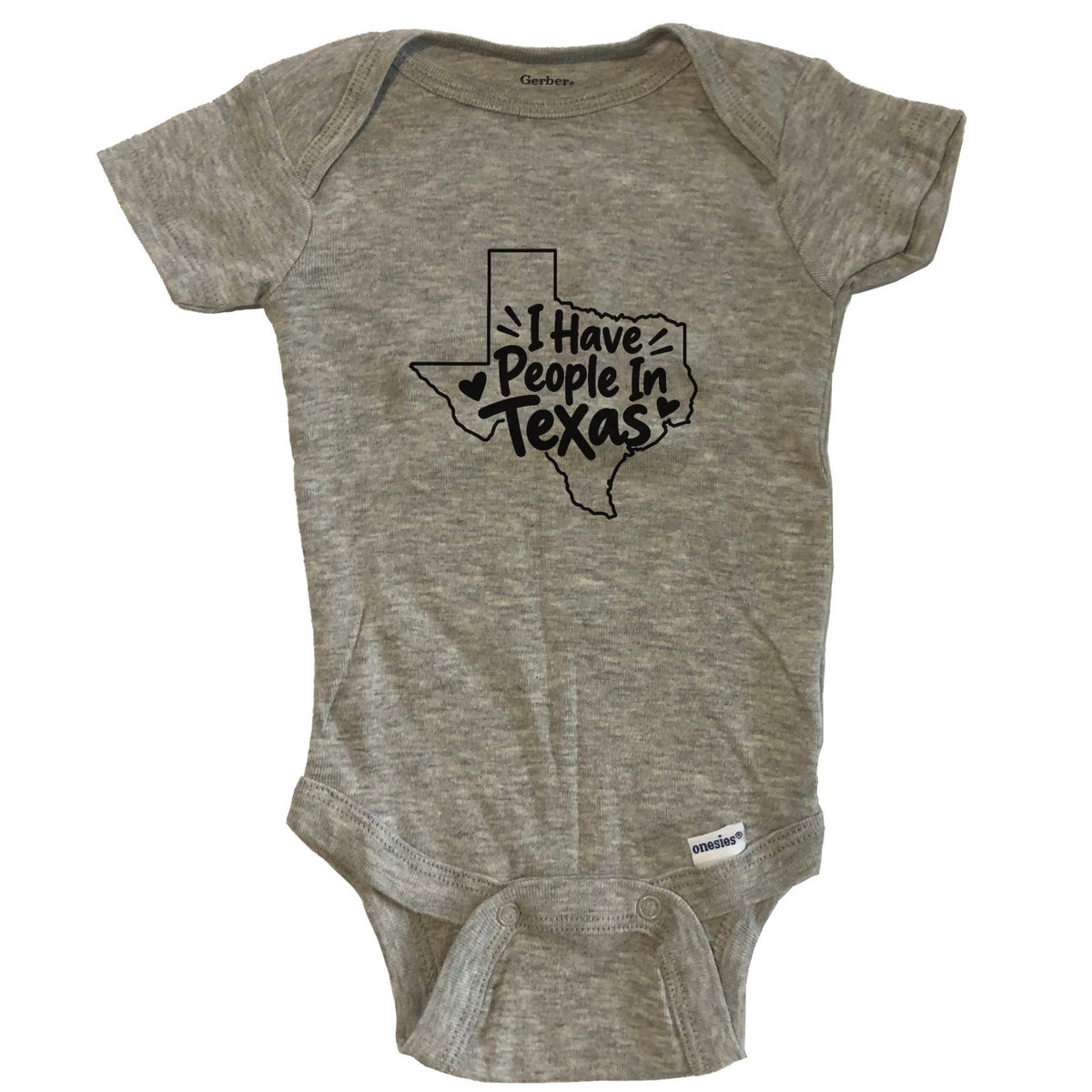 I Have People In Texas Cute State Silhouette Baby Bodysuit - Grey
