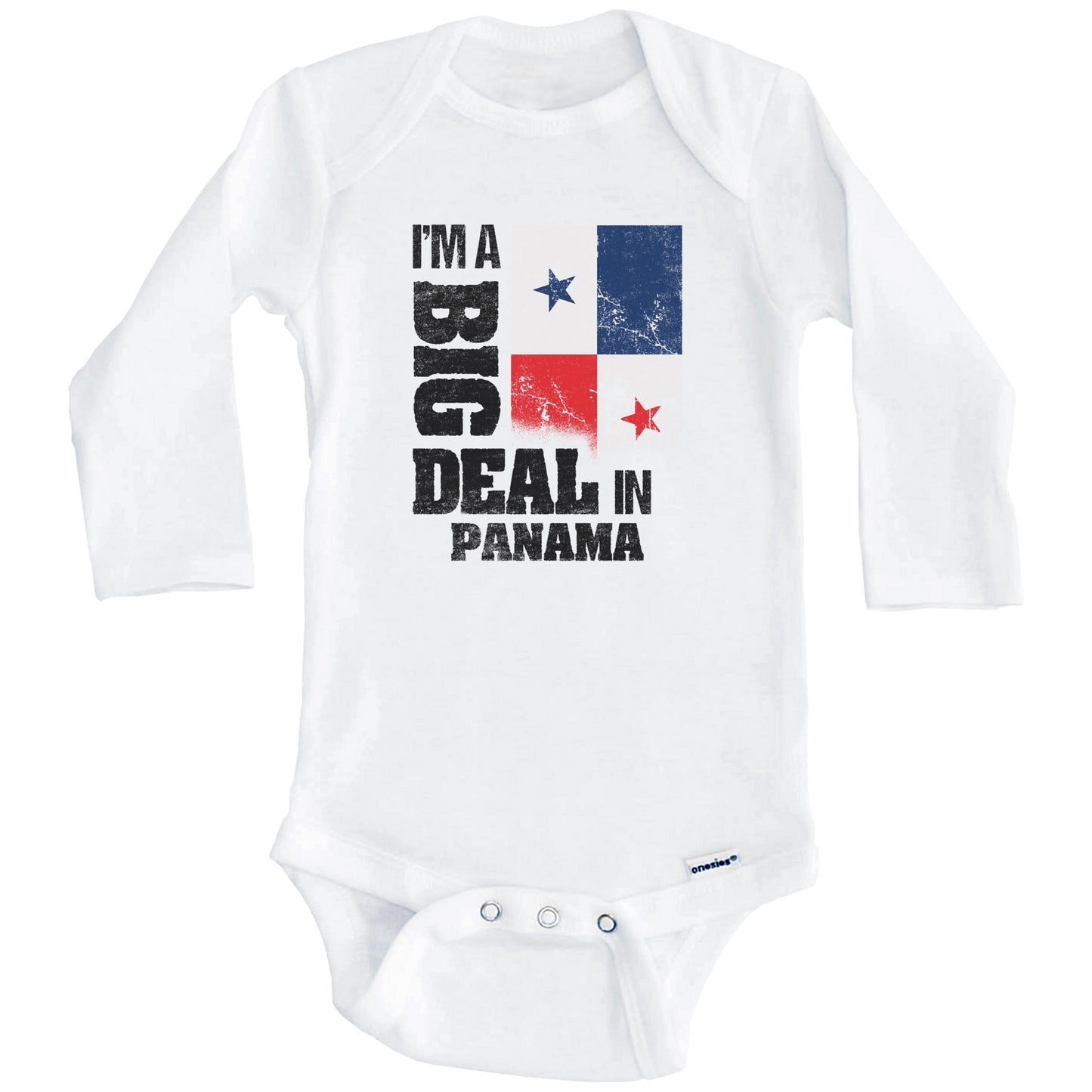 I'm A Big Deal In Panama Funny Panamanian Flag Baby Bodysuit (Long Sleeves)