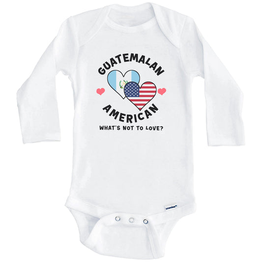 Guatemalan American What's Not To Love Heart Flags Baby Bodysuit (Long Sleeves)