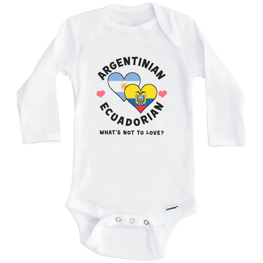 Argentinian Ecuadorian What's Not To Love Heart Flags Baby Bodysuit (Long Sleeves)
