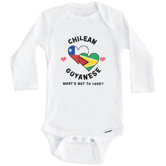 Chilean Guyanese What's Not To Love Heart Flags Baby Bodysuit (Long Sleeves)