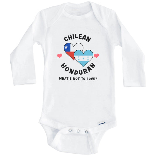 Chilean Honduran What's Not To Love Heart Flags Baby Bodysuit (Long Sleeves)