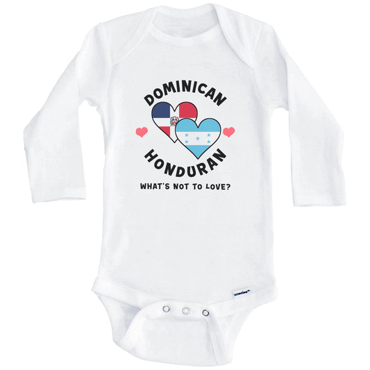 Dominican Honduran What's Not To Love Heart Flags Baby Bodysuit (Long Sleeves)