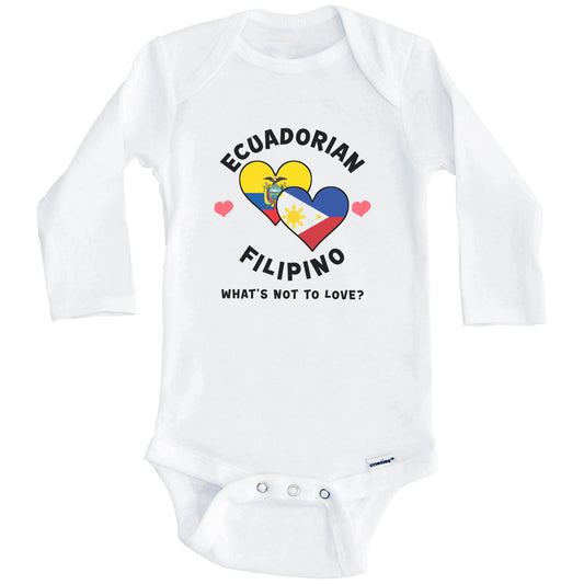 Ecuadorian Filipino What's Not To Love Heart Flags Baby Bodysuit (Long Sleeves)