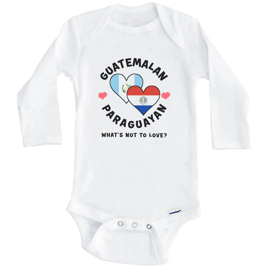 Guatemalan Paraguayan What's Not To Love Heart Flags Baby Bodysuit (Long Sleeves)