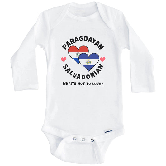 Paraguayan Salvadorian What's Not To Love Heart Flags Baby Bodysuit (Long Sleeves)