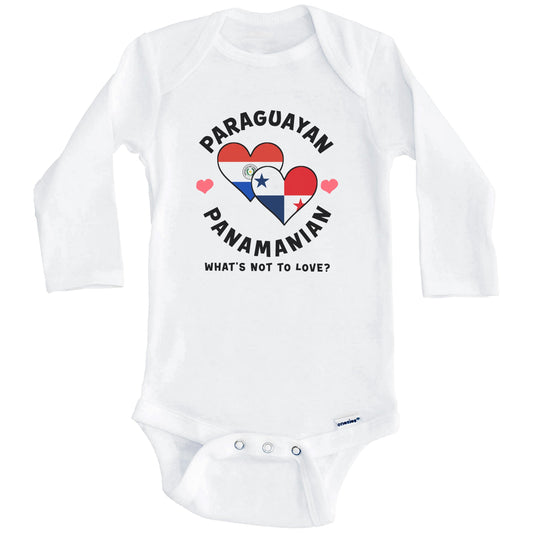Paraguayan Panamanian What's Not To Love Heart Flags Baby Bodysuit (Long Sleeves)
