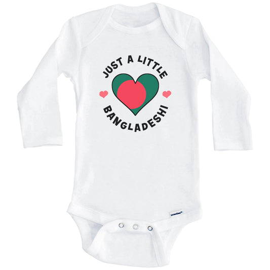 Bangladeshi Flag Heart Just A Little Bangladeshi Bangladesh Baby Bodysuit (Long Sleeves)