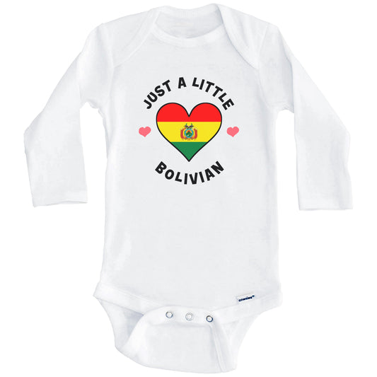 Bolivian Flag Heart Just A Little Bolivian Bolivia Baby Bodysuit (Long Sleeves)