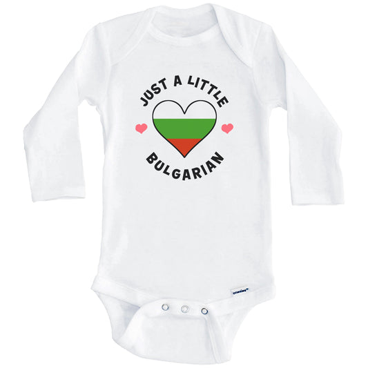 Bulgarian Flag Heart Just A Little Bulgarian Bulgaria Baby Bodysuit (Long Sleeves)