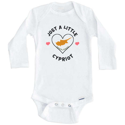 Cypriot Flag Heart Just A Little Cypriot Cyprus Baby Bodysuit (Long Sleeves)