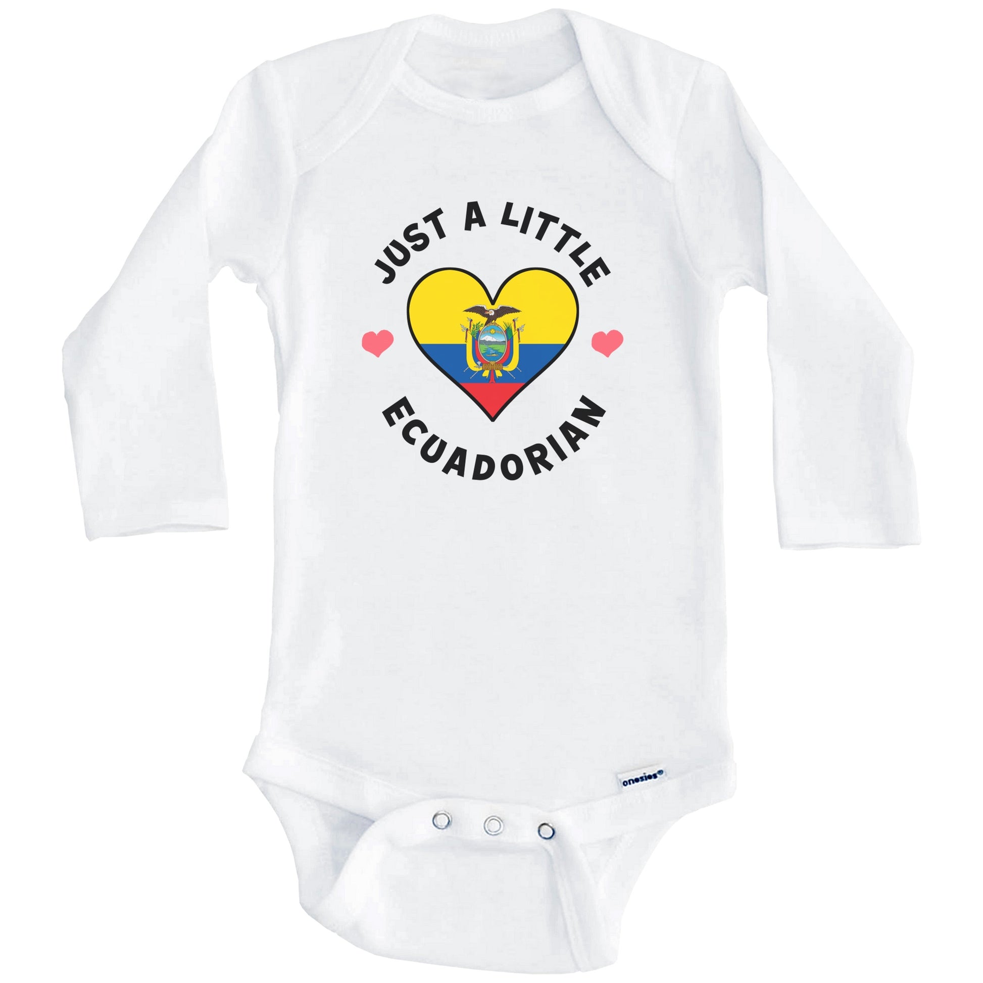 Ecuadorian Flag Heart Just A Little Ecuadorian Ecuador Baby Bodysuit (Long Sleeves)