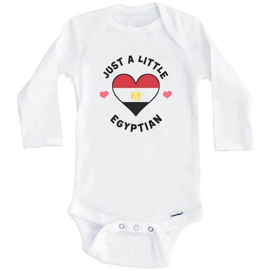 Egyptian Flag Heart Just A Little Egyptian Egypt Baby Bodysuit (Long Sleeves)