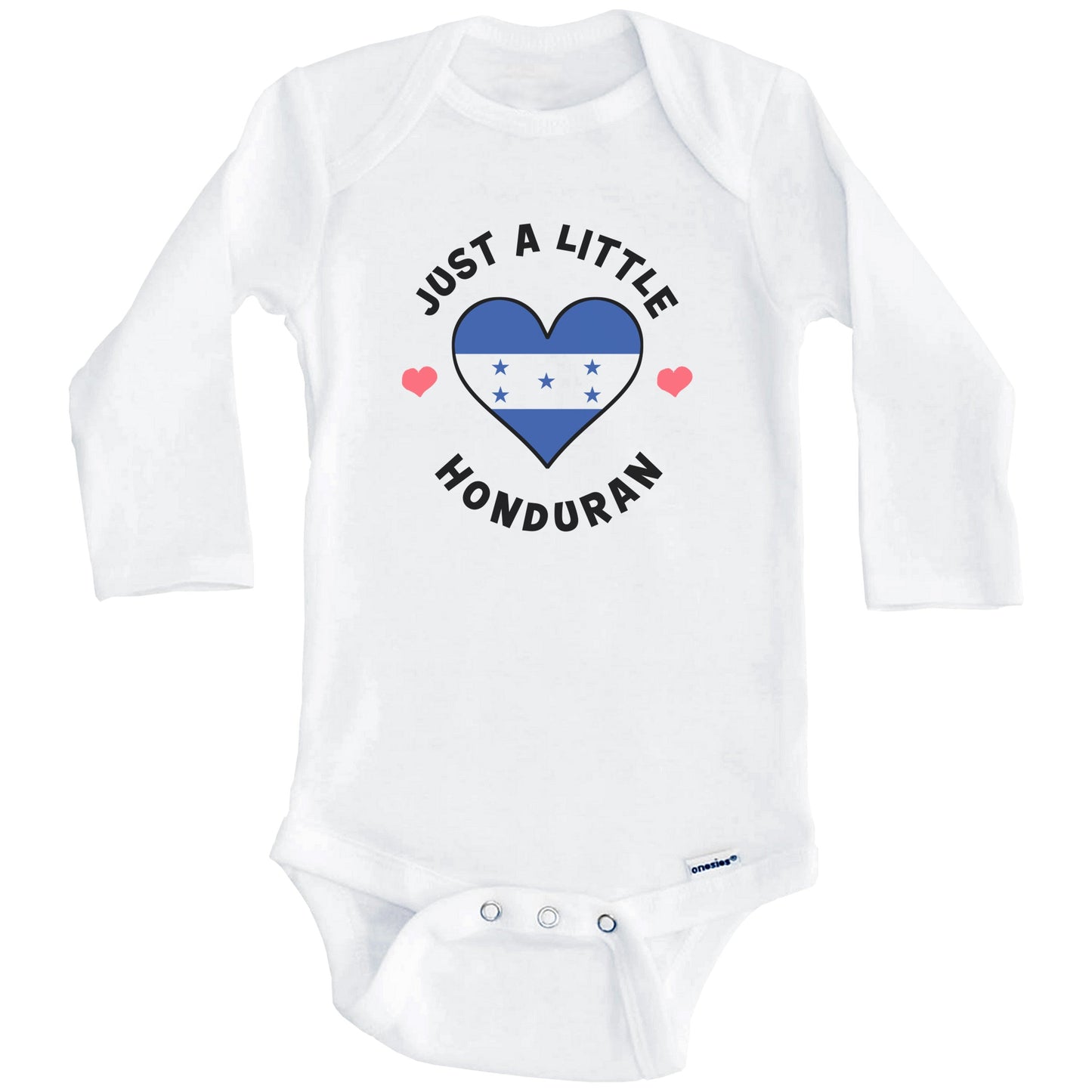 Honduran Flag Heart Just A Little Honduran Honduras Baby Bodysuit (Long Sleeves)