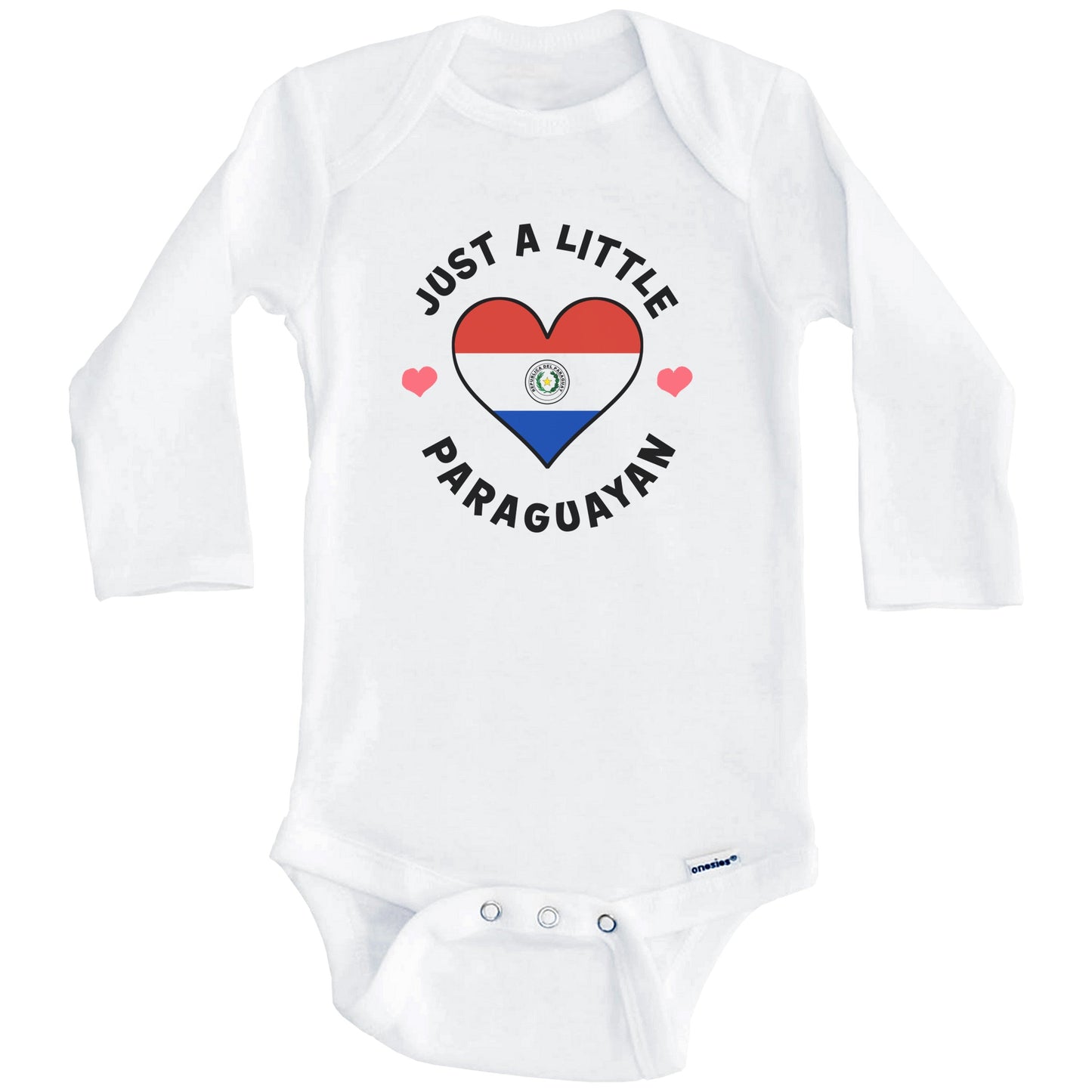 Paraguayan Flag Heart Just A Little Paraguayan Paraguay Baby Bodysuit (Long Sleeves)