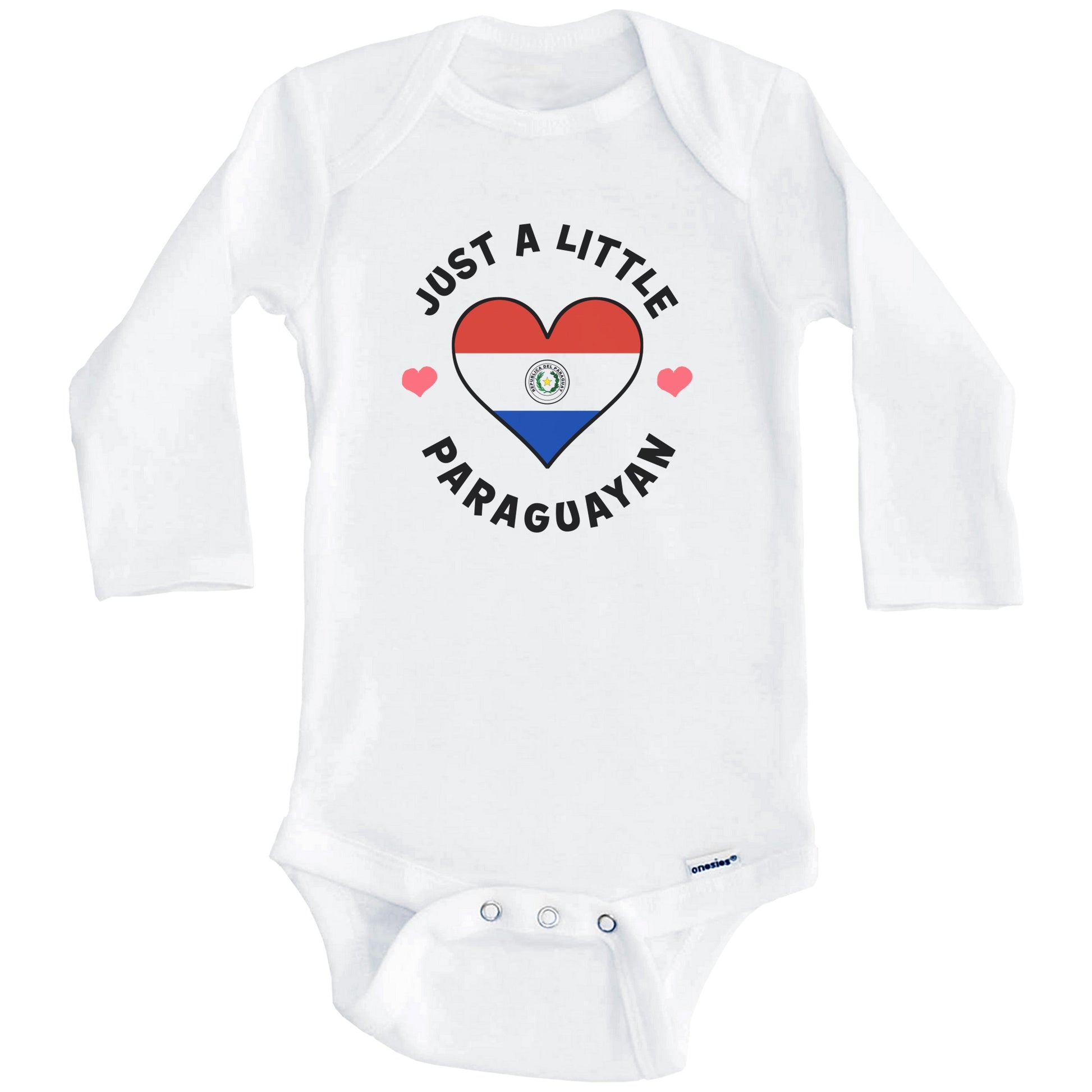 Paraguayan Flag Heart Just A Little Paraguayan Paraguay Baby Bodysuit (Long Sleeves)