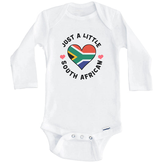 South African Flag Heart Just A Little South African South Africa Baby Bodysuit (Long Sleeves)