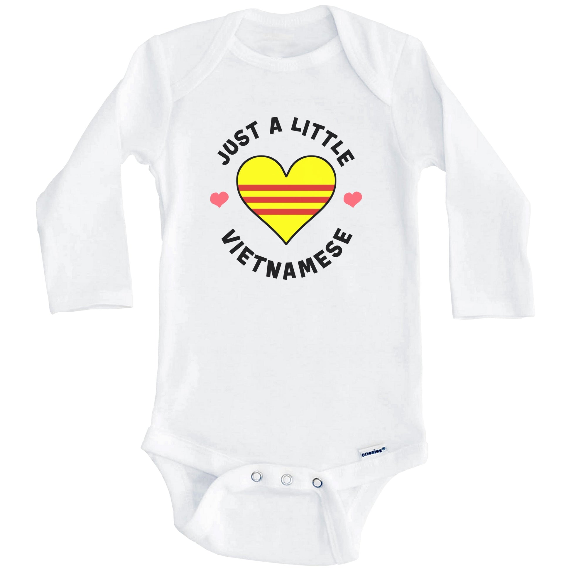 Vietnamese Flag Heart Just A Little Vietnamese Vietnam Baby Bodysuit (Long Sleeves)