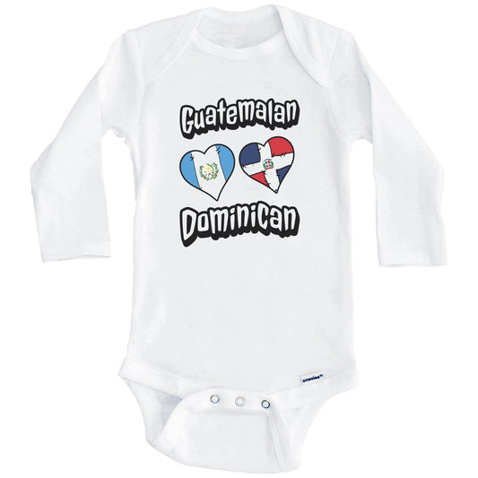 Guatemalan Dominican Hearts Guatemala Dominican Republic Baby Bodysuit (Long Sleeves)