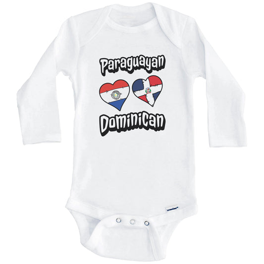 Paraguayan Dominican Flag Hearts Paraguay Dominican Republic Baby Bodysuit (Long Sleeves)