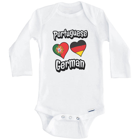 Portuguese German Flag Heart Combo Portugal Germany Baby Bodysuit (Long Sleeves)