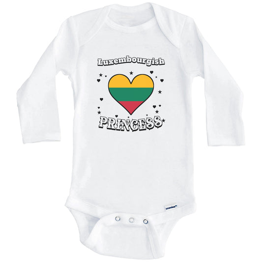 Lithuanian Princess Lithuania Flag Heart Baby Girl Bodysuit (Long Sleeves)