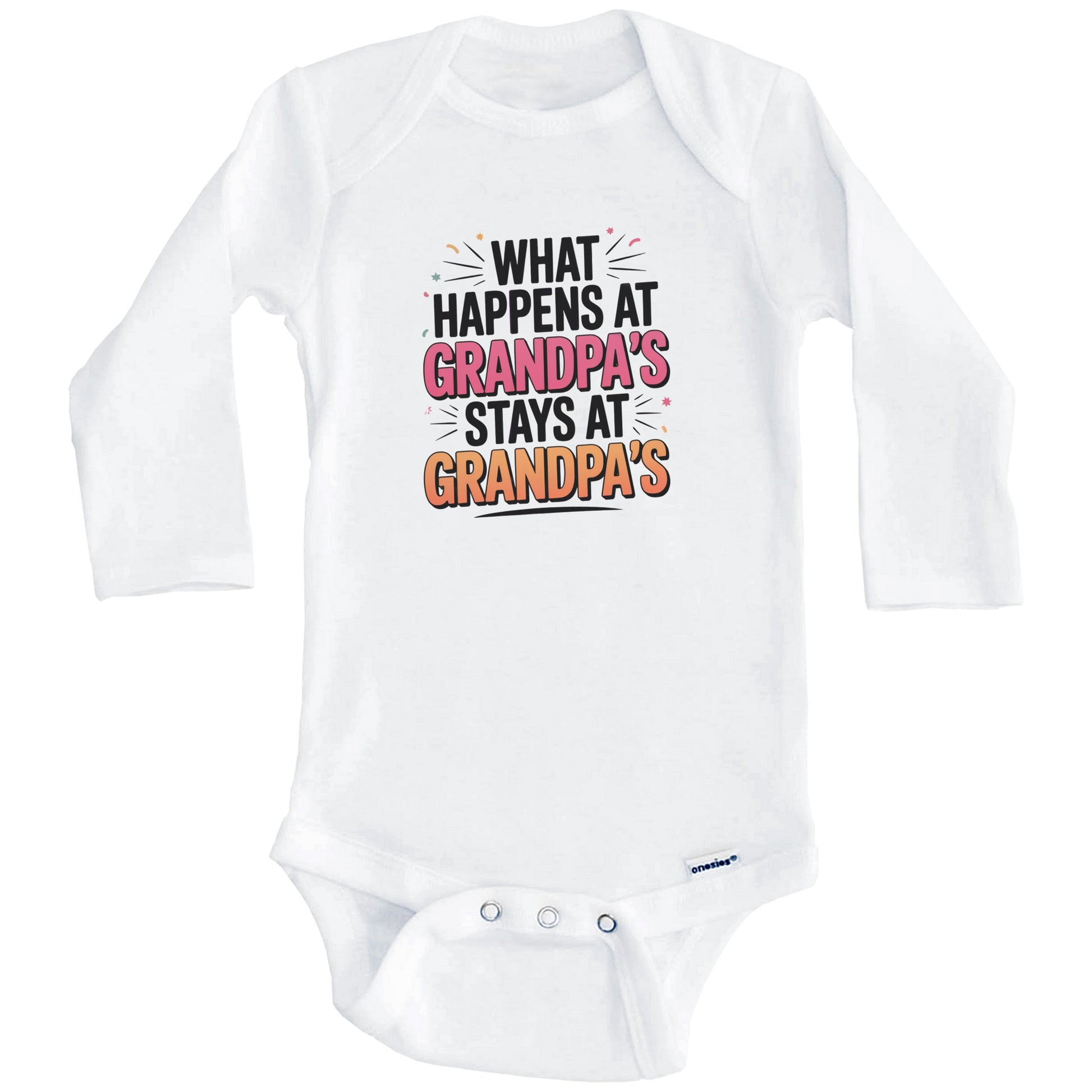 What Happens at Grandpa's Stays at Grandpa's Funny Grandchild Baby Bodysuit (Long Sleeves)
