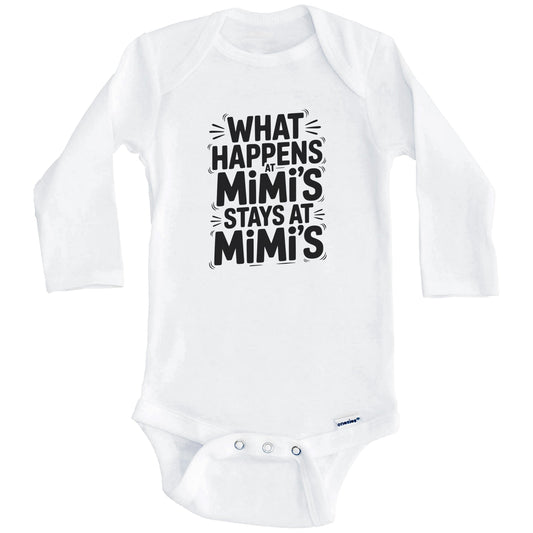 What Happens at Mimi's Stays at Mimi's Funny Grandchild Baby Bodysuit (Long Sleeves)